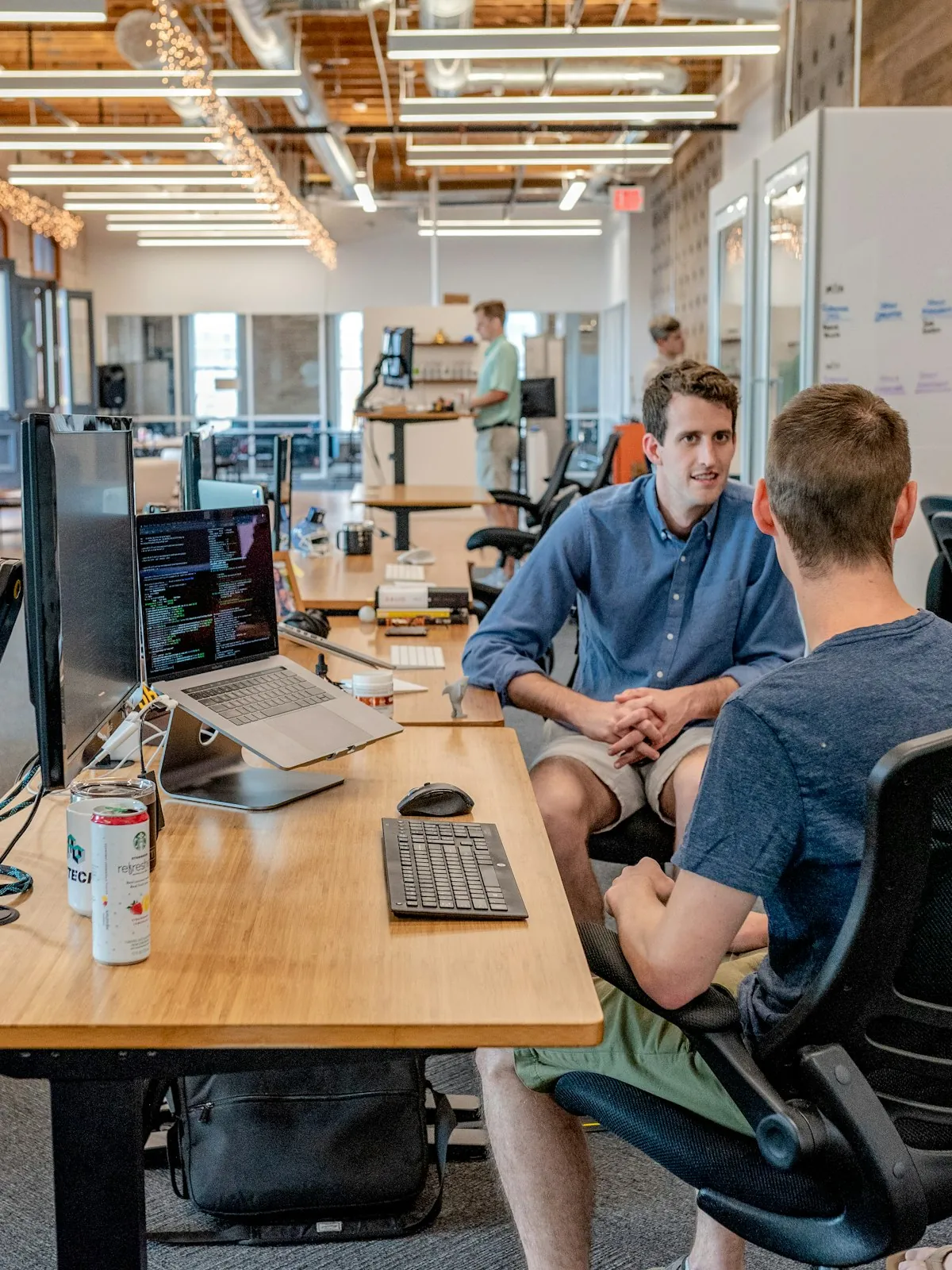 Flux team collaborating in a modern office